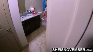 Sandy HD Step Dad Stalking Black StepDaughter On The Commode For Pussy, Msnovember Young Ebony Ass Yanked Off Of The Toilet While Pissing By Horny step Father In Law And Savagely Fucked Hardcore Standing Up While Her step Mom Slept On Sheisnovember Secrete Coit Curvy