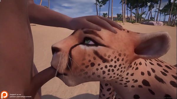 Hot Horny Cheetah Fucks 3 Men Furry Animated (with sound/cum) - 1