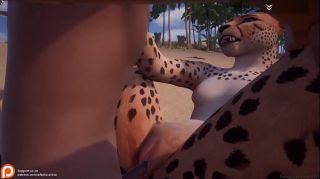 Amateur Pussy Hot Horny Cheetah Fucks 3 Men Furry Animated (with sound/cum) Web