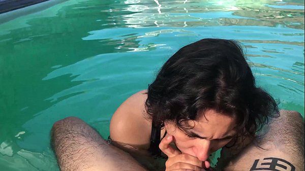 Horny girl begs for dick in the pool - 1