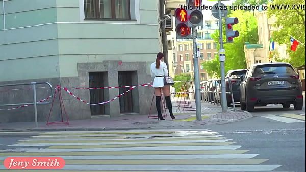 Independent Woman. Jeny Smith in pantyhose without panties in public - 2