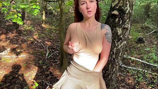 Assgape Red-haired girlfriend sucks dick in the forest. KleoModel Missionary Position Porn - 1
