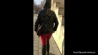 Mexican Fetish wife in the city - down PVC jacket with hood, leather leggings, gloves and boots PornComics - 1