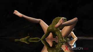 Hugecock Hot sex! Beautiful young queen gets fucked hard by a Boggles green monster in the mystical cave Uniform