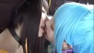 Super JAV Cosplay (Lesbian (yuri) love sailor moon, konosuba, re zero, madoka, love live) Girls Fucking