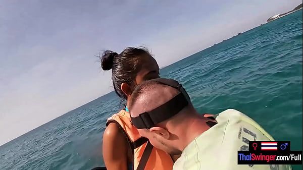 Jetski blowjob in public with his real Asian teen girlfriend - 2