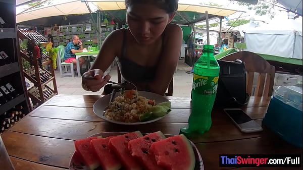Real amateur Thai teen cutie fucked after lunch by her temporary boyfriend - 1