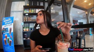 Amigos Starbucks coffee date with gorgeous big ass Asian teen girlfriend Girls Fucking