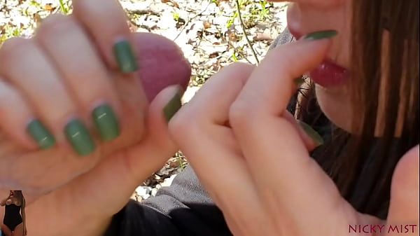 Stepbrother cum in my mouth outdoor in woods - 1