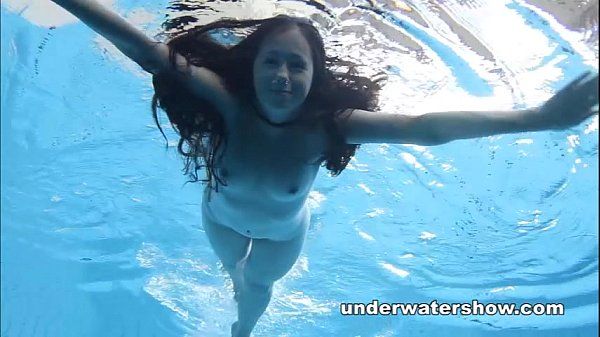 Cute Umora is swimming nude in the pool - 1