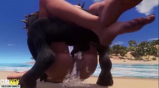 Strip Diablo Inseminates Busty Girl on The Beach| Gangbang Monsters | 3D Porn Wild Life Piroca