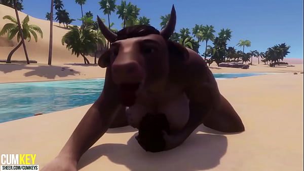 Titties Furry cow girl fucks with a man to reproduce | Furry monster| 3D Porn Wild Life Bikini - 1