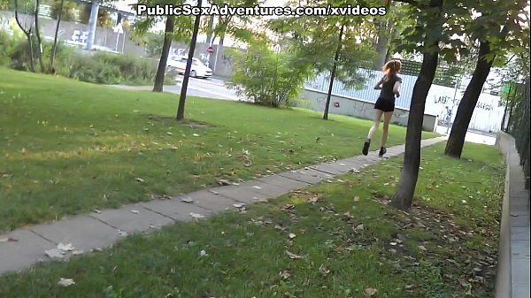 Skinny chick fucked in her tight holes in a public park - 1