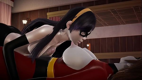 Incredibles - Double Futa - Violet Parr gets creampied by Helen - 3D Porn - 1