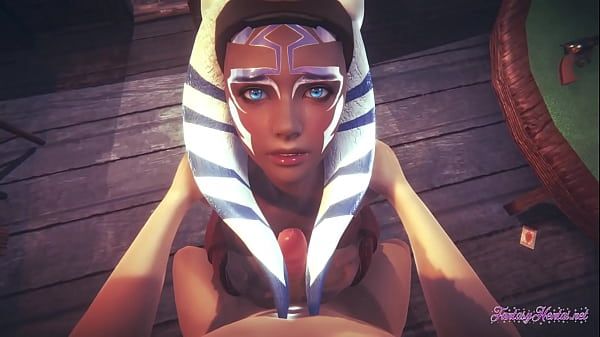 Starwars Hentai POV Ahsoka 3D 4D - blowjob and fucked cowgirl stily with creampie - 1