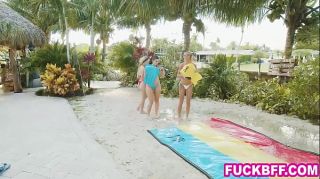 Sexy Girl Sex Memorial day pool party with teen BFFs sharing a huge cock together Best Blow Job