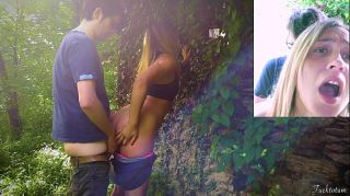 Blow Job Contest Teen Amateur Outdoor in the Forest - Cloted Quickie Standing Fuck Tall
