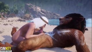 Porno Busty bitch Breeds with Furry on the beach | Big Cock Monster | 3D Porn Wild Life Orgame