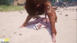 Sucking Dick Busty bitch Breeds with Furry on the beach | Big Cock Monster | 3D Porn Wild Life Pure 18