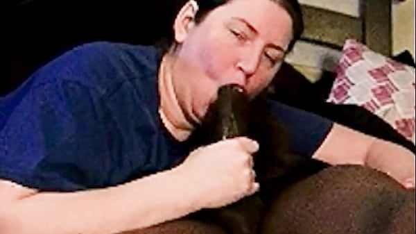 Succulent Samantha swallowing a black cock - 1