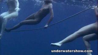 Alison Tyler Three girls swimming nude in the sea Live