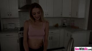 OvGuide Stepbro put huge dick in babes Kyler Quinn wet pussy washing the laundry Jerk Off