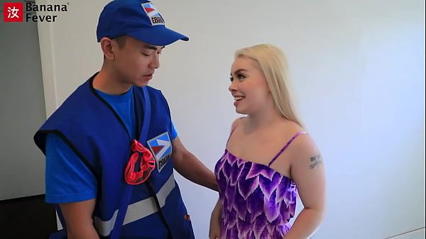 Unemployed Blonde Bimbo Gets Offers By Banging Asian Mailman - BananaFever - 2
