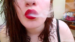 Fat BBW girl smokes 2 cigarettes at the same time! (Smoking...