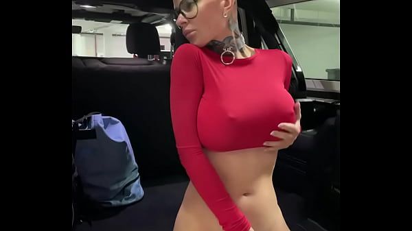 mastrubation in the parking, first person video, bald sexy girl - 2