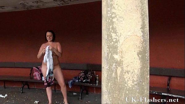 Chubby amateur milf Sarah Janes outdoor masturbation and exhibitionist flashing - 2