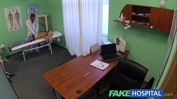 PornOO FakeHospital Blonde womans headache cured by cock and her squirting wet pussy MilkingTable - 1