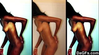 Latino Dagfs - Skinny Ebony Caught While She Takes A Shower And Masturbates For The Camera GrannyCinema
