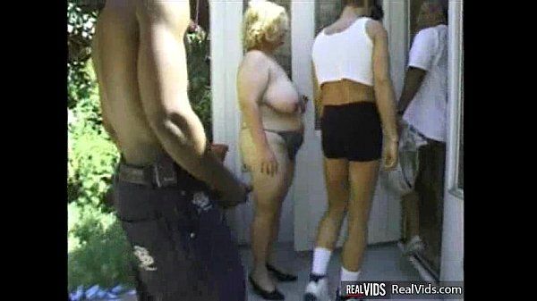 Fat hussy joins interracial threesome - 1