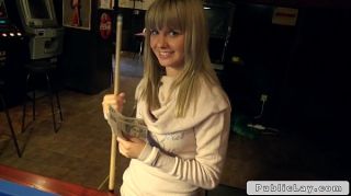 Baile Blonde fucking on the pool table in public Insane Porn