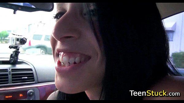 teen hungry for dick in car and grabs it - 2